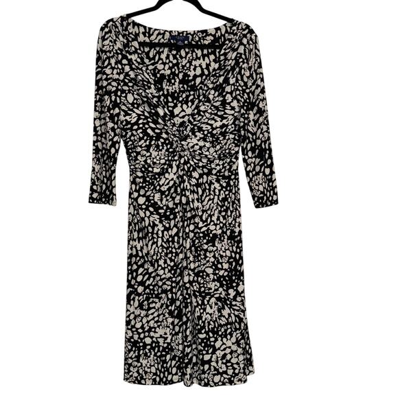Chaps Dresses & Skirts - Chaps Black and White Long Sleeve Jersey Dress Size M